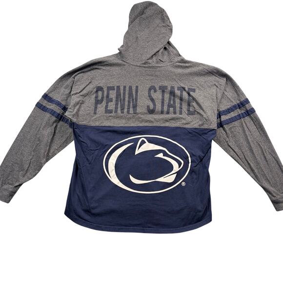 boxercraft Tops - Women's Penn State Hooded Long Sleeve Shirt XL Colorblock PSU Hoodie Loose Fit